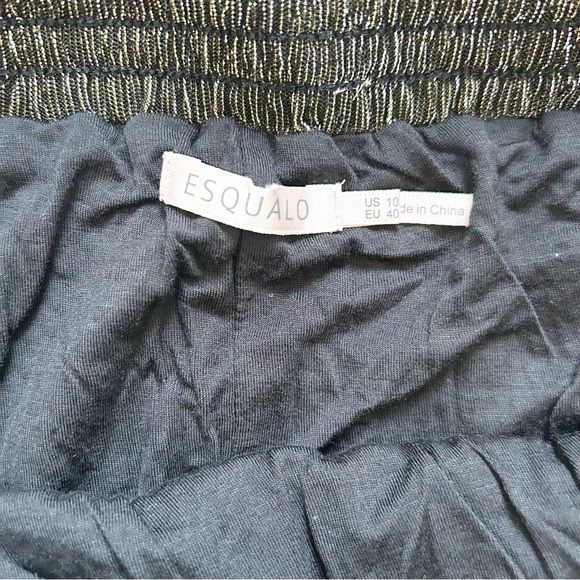 ESQUALO Textured Black & Gold Mini Skirt Flowy Size 10 - Picture 5 of 7